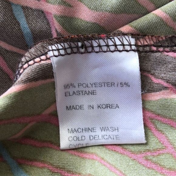 Tracy Negoshian Green and Orange Three Quarter Sleeve Shift Dress - Picture 7 of 8